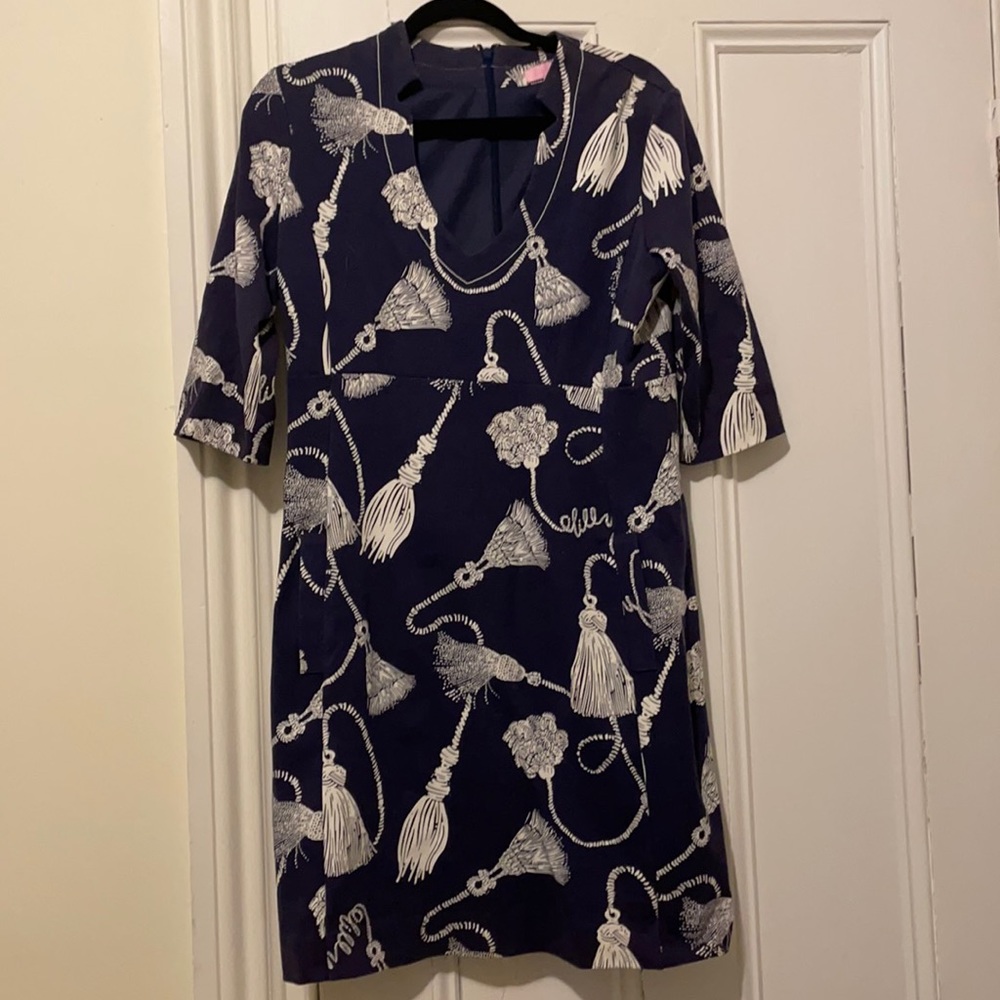 Lilly Pulitzer navy tassel dress